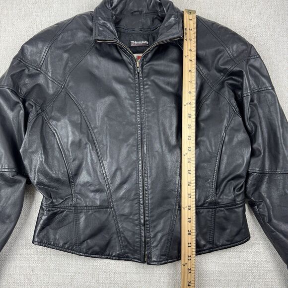 Vintage Wilson Leather Jacket Womens Large Black Thinsulate Removable Liner - Picture 14 of 16